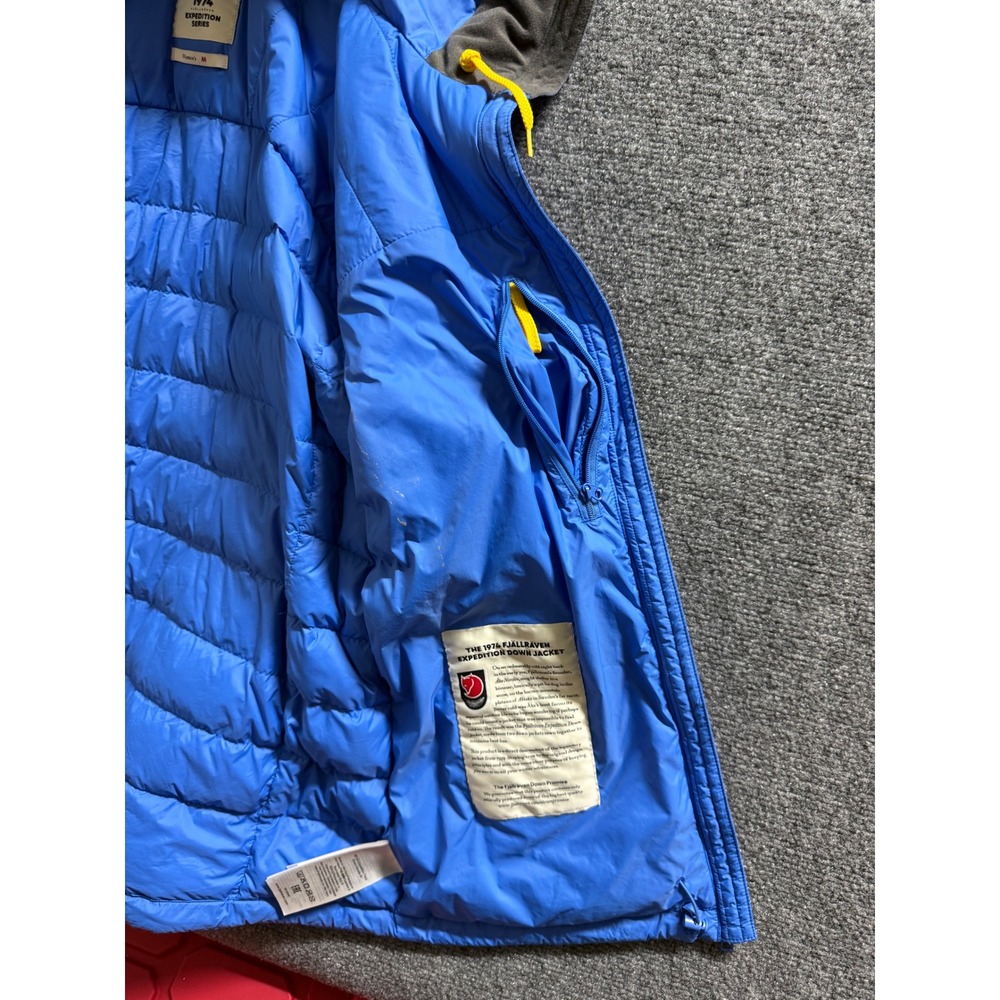 FJALLRAVEN BLUE EXPEDITION SERIES DOWN PUFFER JACKET HOODED FULL SIP WOMENS - Picture 11 of 12
